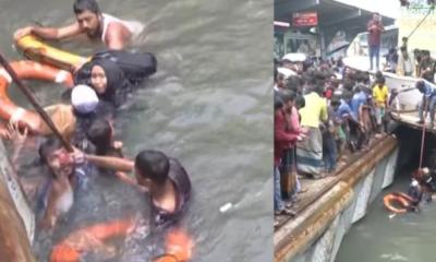 লঞ্চে উঠতে হুড়োহুড়ি, নারী-শিশুসহ ৫ যাত্রী বুড়িগঙ্গায়