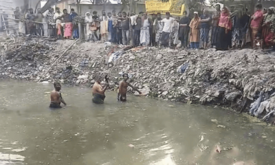 আসামিকে নিয়ে ঘটনাস্থলে পুলিশ, পুকুর থেকে হত্যায় ব্যবহৃত বঁটি উদ্ধার