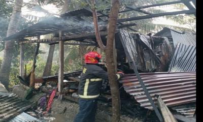 মতলবে ভয়াবহ অগ্নিকাণ্ডে তিনটি ঘর পুড়ে ছাই