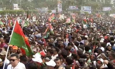 বরিশালে তারেক রহমানের জনসভা শুরু, নেতাকর্মীদের ঢল