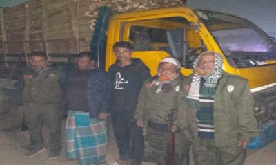 শায়েস্তাগঞ্জে ট্রাক বোঝাই অবৈধ জ্বালানি কাঠ উদ্ধার, আটক-২