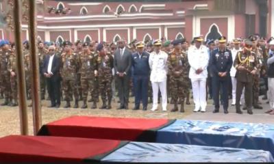 শন্তিরক্ষা মিশনে নিহত ৬ বাংলাদেশির জানাজা সম্পন্ন