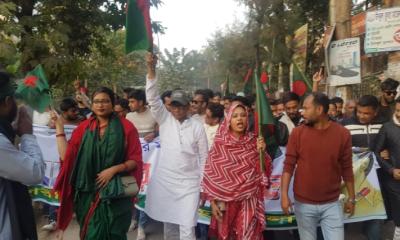 শরীয়তপুরে জেলা ছাত্রদলের বিজয় পতাকা  মিছিল