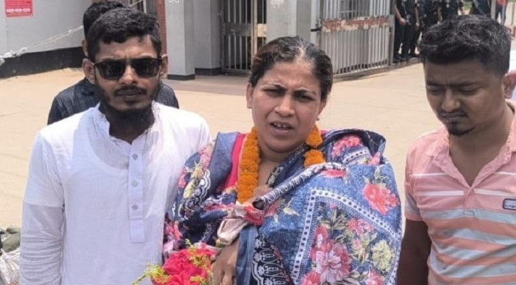 সন্তানসহ কারাগার থেকে মুক্তি পেলেন যুব মহিলা লীগ নেত্রী
