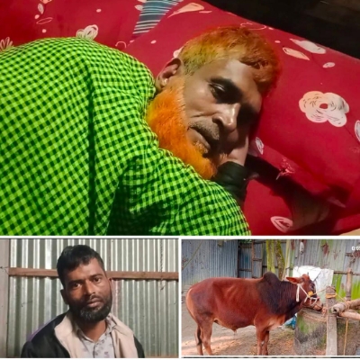 সিরাজগঞ্জে জনতার হাতে ধরা খেল  মাংশ ব্যবসায়ী গরু চোর সহদর দুই ভাই